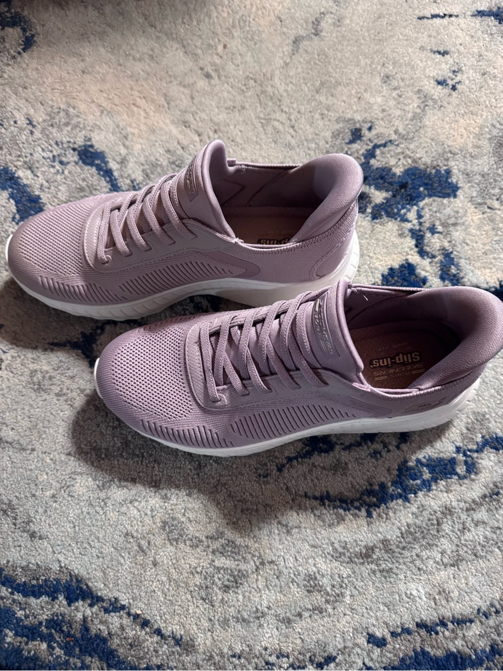 BOBS from Skechers Women's Lavender Knit Lace-Up SLIP-IN sneakers - Picture 3 of 6